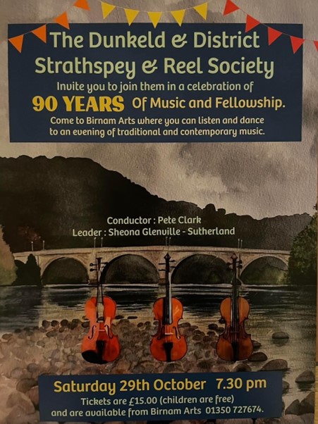 MacIntosh Exhibition at Dunkeld Strathspey & Reel Society 90th Anniversary Concert – Sat 29th October